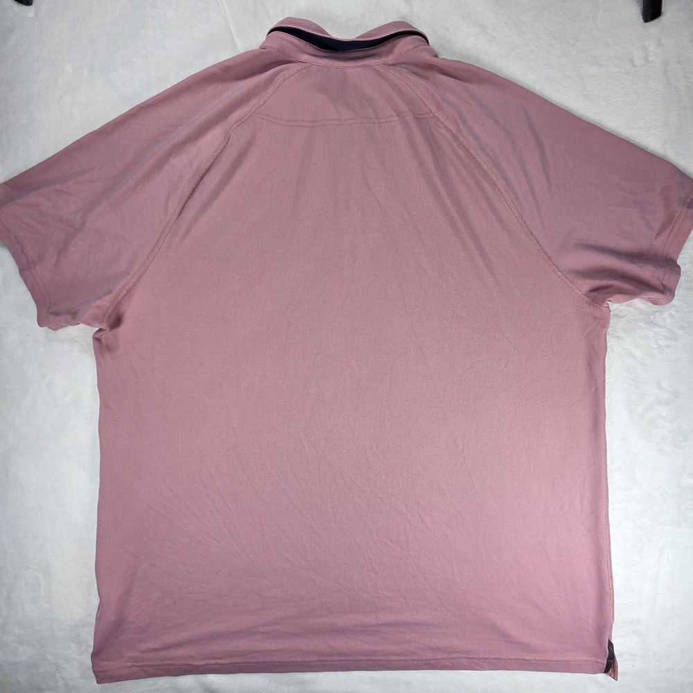Rhone Delta Pique Polo Men's XXL Pink Short Sleeve Spread Collar Polyester - Picture 7 of 8